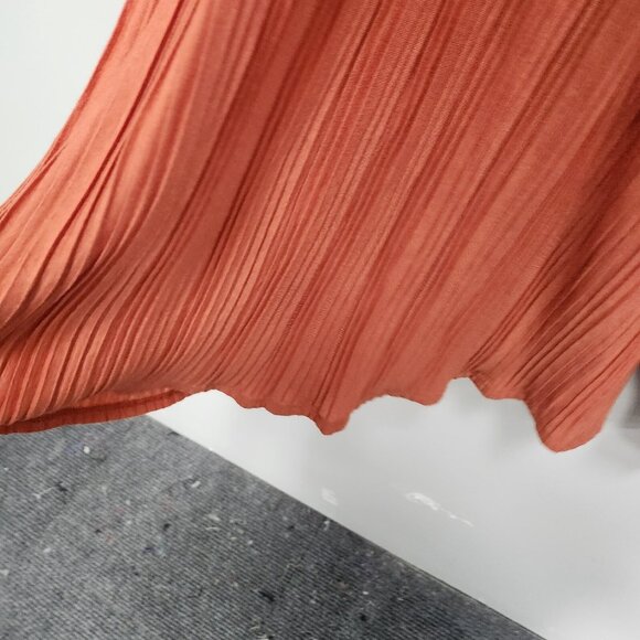 Express Womens BOHO Blouse Top Small Orange Crochet Long Sleeve Festival - Picture 6 of 10